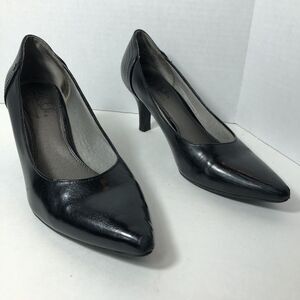 Life Stride Soft System Heels Womens Size 9.5 Black Slip On Pumps Star Flex B4‎